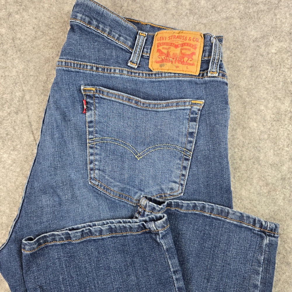 Levis 559 Relaxed Straight Jeans Mens 40x36 Blue Denim Pants 01559-0058